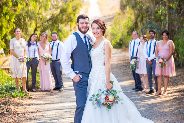 Wedding bridal party photos at the Coronado Butterfly Preserve.