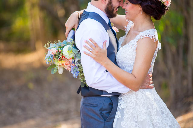 Bride and groom photos at the Coronado Butterfly Preserve.