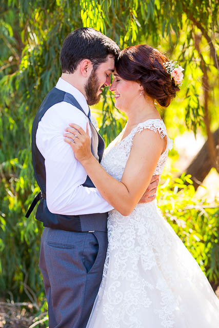 Bride and groom's first look at the Coronado Butterfly Preserve in Goleta. 