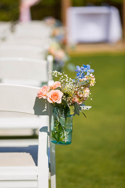 Wedding ceremony details at Glen Annie Golf Club in Goleta, CA.