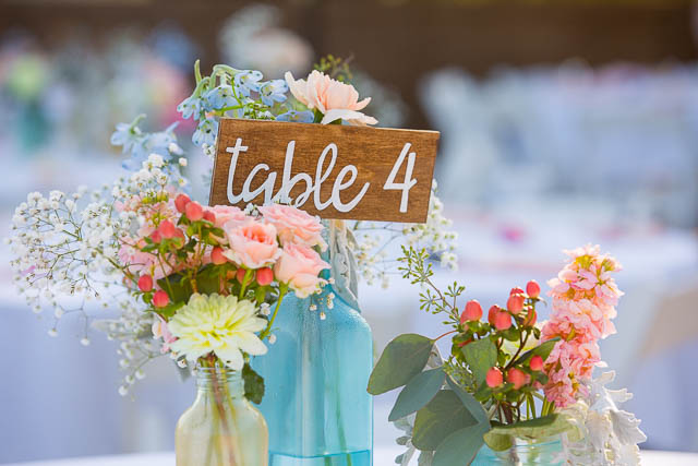 DIY wedding flowers, created by the bride.