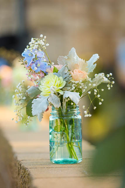 DIY wedding flowers, created by the bride.