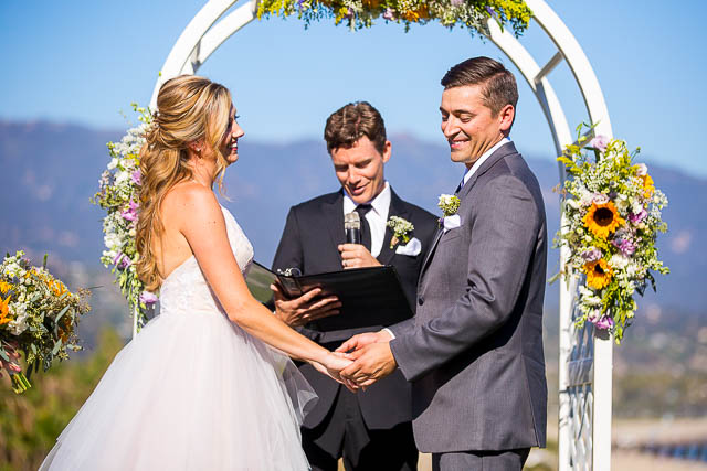 The bride and groom at their Winslow Overlook wedding ceremony.