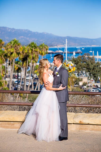 The bride and groom at their Winslow Overlook wedding ceremony.