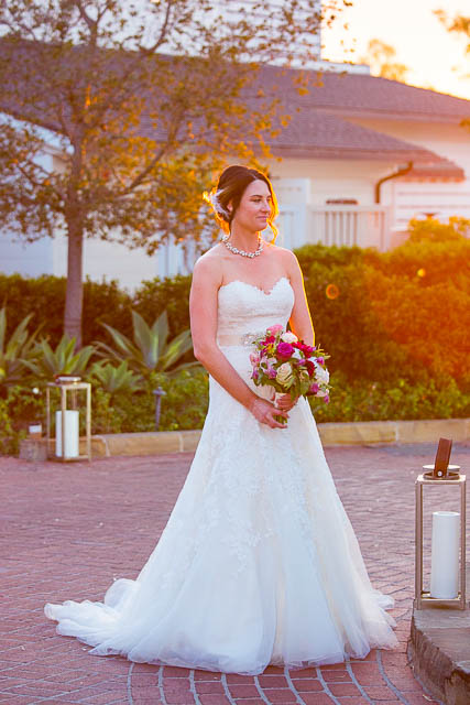 Belmond El Encanto bride and groom sunset photos.