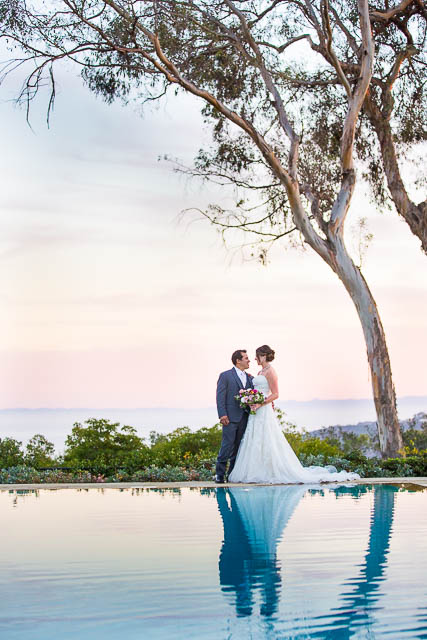Belmond El Encanto bride and groom sunset photos.