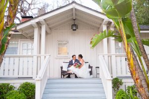 Belmond El Encanto bride and groom sunset photos.