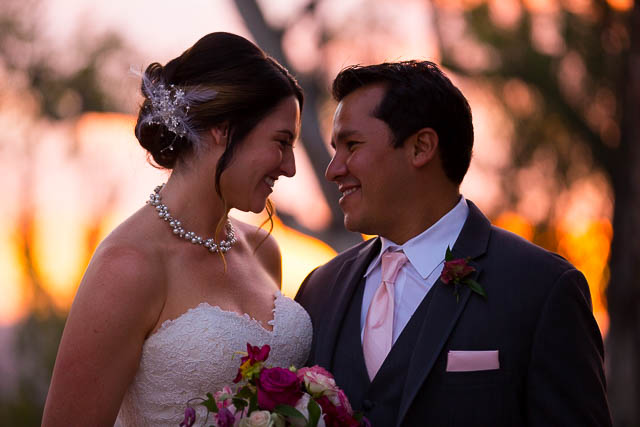 Belmond El Encanto bride and groom sunset photos.