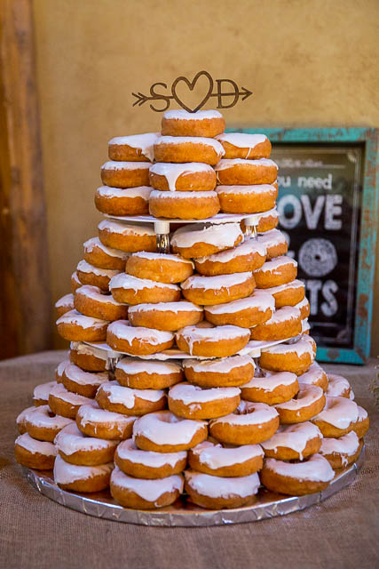 Donut wedding cake at Santa Barbara wedding.