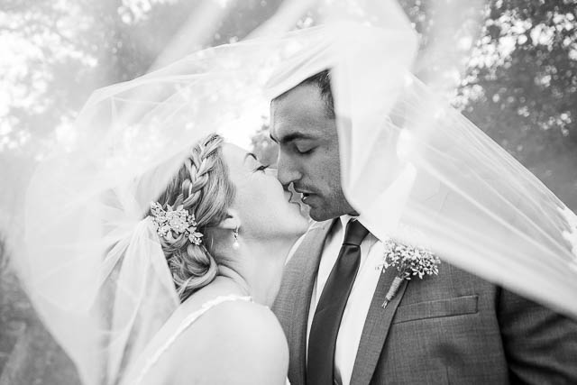 Newlyweds photos at Circle Bar B Ranch wedding in Goleta, California.
