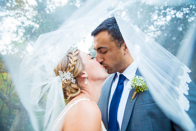 Newlyweds photos at Circle Bar B Ranch wedding in Goleta, California.