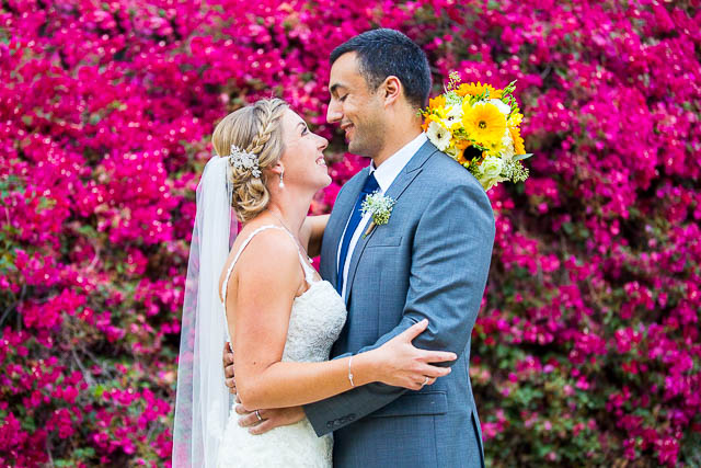 Newlyweds photos at Circle Bar B Ranch wedding in Goleta, California.
