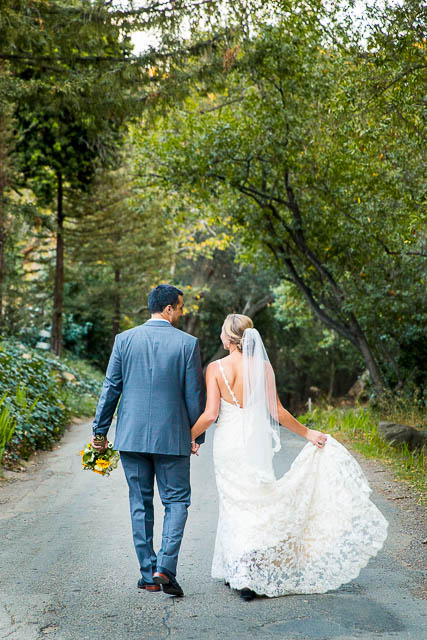 Newlyweds photos at Circle Bar B Ranch wedding in Goleta, California.