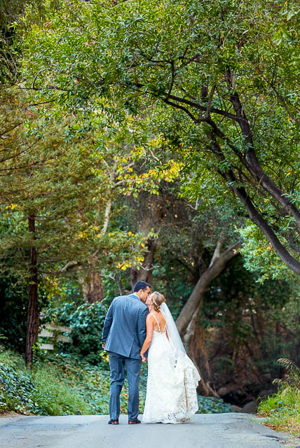 Newlyweds photos at Circle Bar B Ranch wedding in Goleta, California.