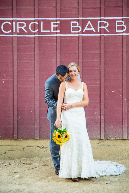 Newlyweds photos at Circle Bar B Ranch wedding in Goleta, California.
