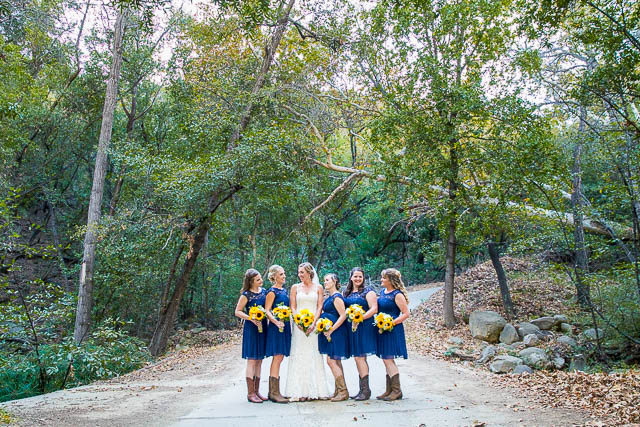 Wedding party photos at Circle Bar B wedding in Santa Barbara, California.