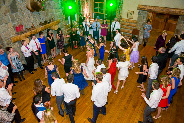 Circle Bar B Ranch wedding reception dancing.