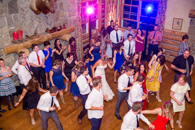 Circle Bar B Ranch wedding reception dancing.