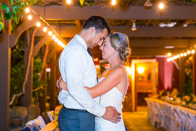 Night-time photos of the bride and groom at Circle Bar B