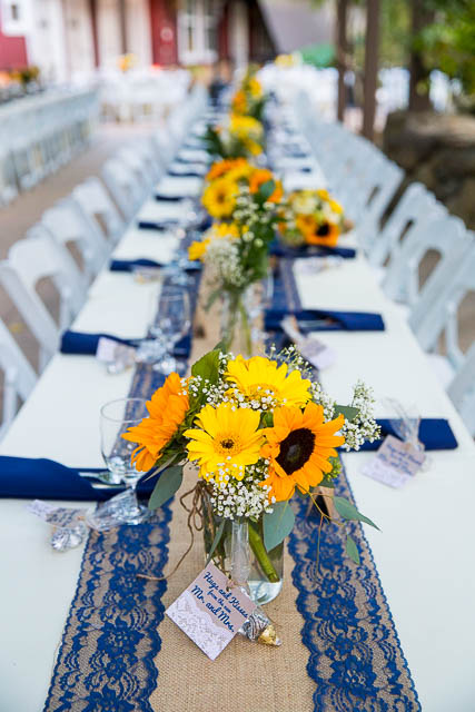 Circle Bar B Ranch wedding reception setup.