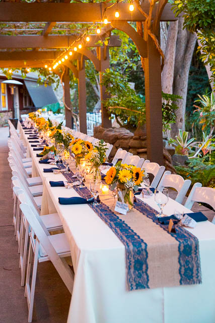 Circle Bar B Ranch wedding reception setup.