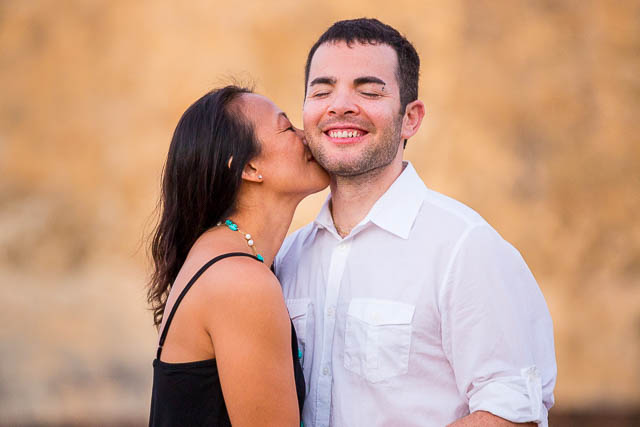 Engagement photos at the Castillo San Cristobal in Old San Juan, Puerto Rico.