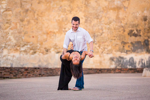 Engagement photos at the Castillo San Cristobal in Old San Juan, Puerto Rico.