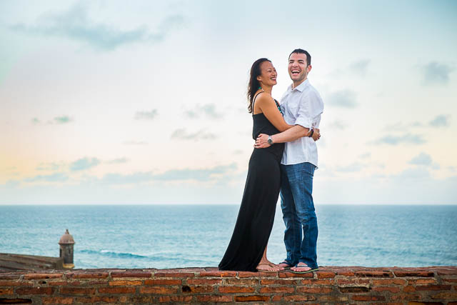 Engagement photos at the Castillo San Cristobal in Old San Juan, Puerto Rico.