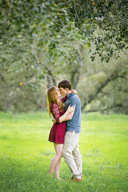 A rainy day for the couple's engagement photoshoot at Solvang, CA.