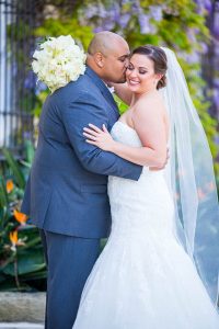 Bride and groom portraits at the Santa Barbara Courthouse.