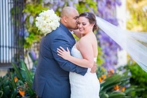 Bride and groom portraits at the Santa Barbara Courthouse.
