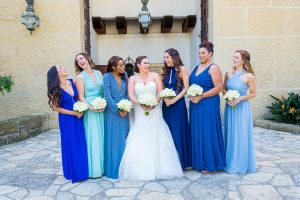 Bridal party portraits at the Santa Barbara Courthouse.