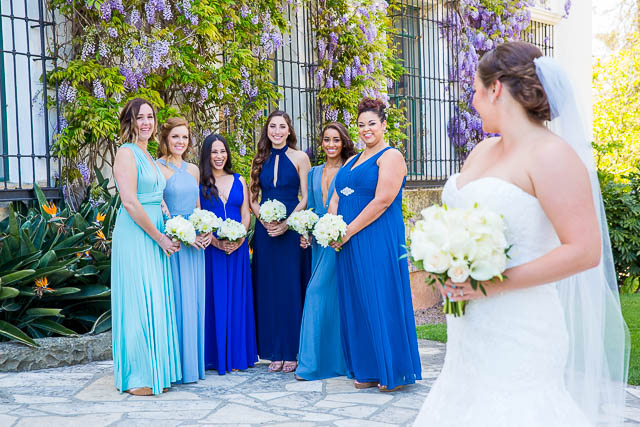 Bridal party portraits at the Santa Barbara Courthouse.
