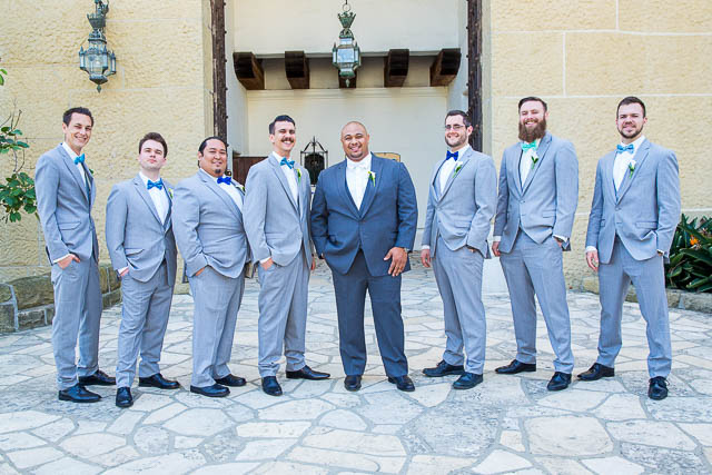 Bridal party portraits at the Santa Barbara Courthouse.