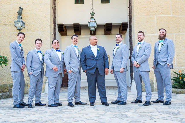 Bridal party portraits at the Santa Barbara Courthouse.
