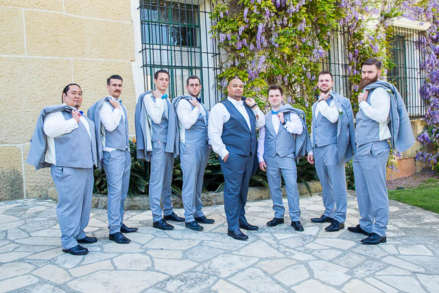 Bridal party portraits at the Santa Barbara Courthouse.