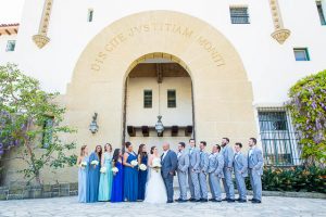 Bridal party portraits at the Santa Barbara Courthouse.