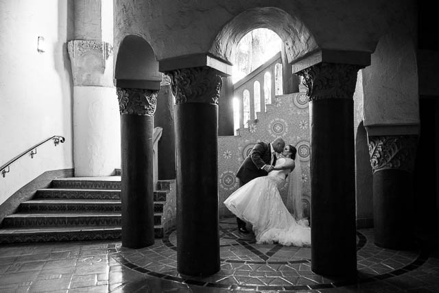 Wedding photos at the Santa Barbara Courthouse.