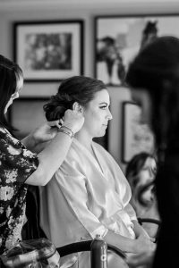 Bride getting ready photos at the Fess Parker wedding.