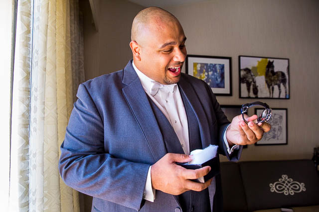 Groom getting ready photos at the Fess Parker wedding.