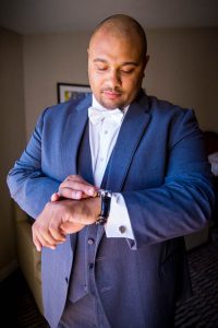 Groom getting ready photos at the Fess Parker wedding.