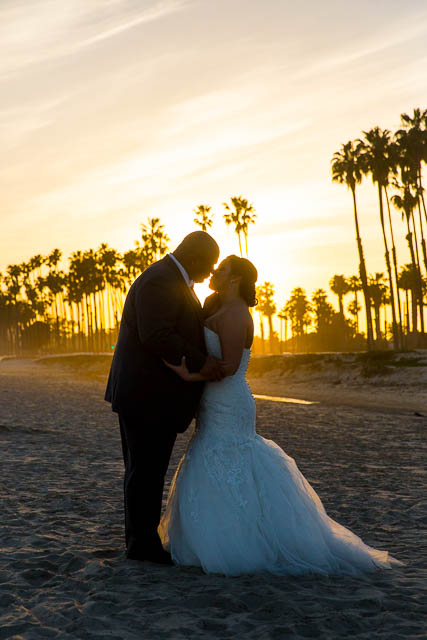 Fess Parker bride and groom sunset photos on the beach.