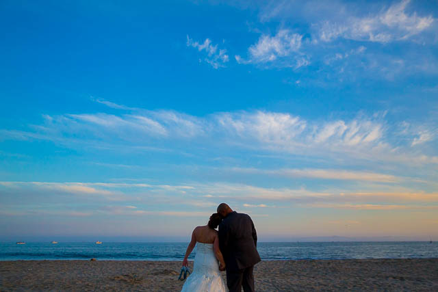 Fess Parker bride and groom sunset photos on the beach.