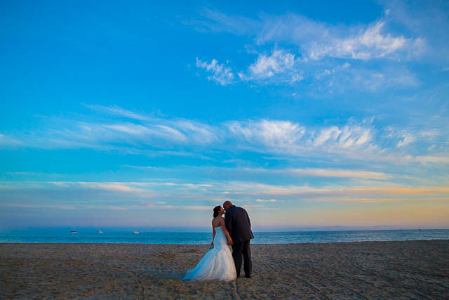 Fess Parker bride and groom sunset photos on the beach.