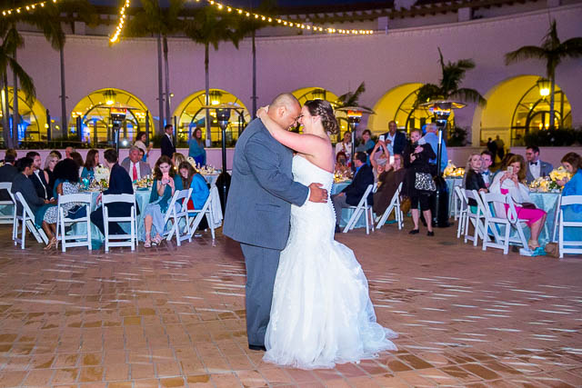 Wedding reception at the Fess Parker Resort Plaza Del Sol in Santa Barbara, California.