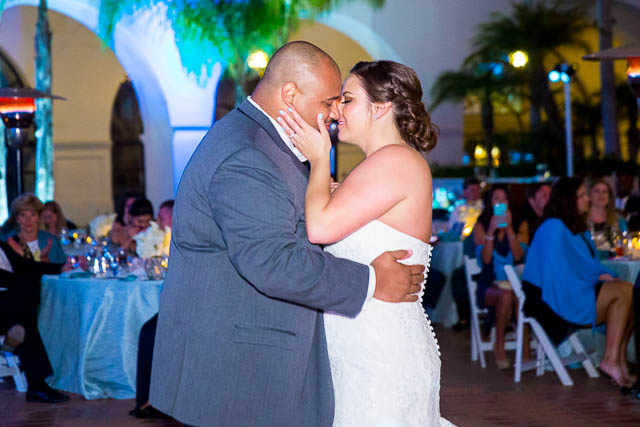 Wedding reception at the Fess Parker Resort Plaza Del Sol in Santa Barbara, California.
