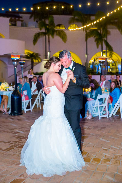 Wedding reception at the Fess Parker resort in Santa Barbara, California.