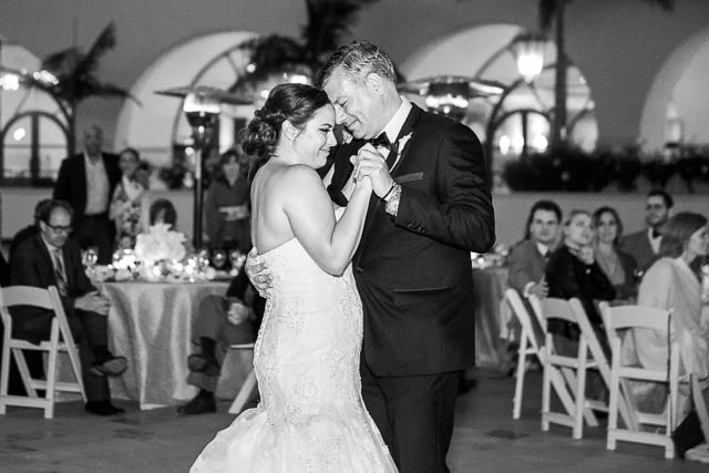 Wedding reception at the Fess Parker resort in Santa Barbara, California.