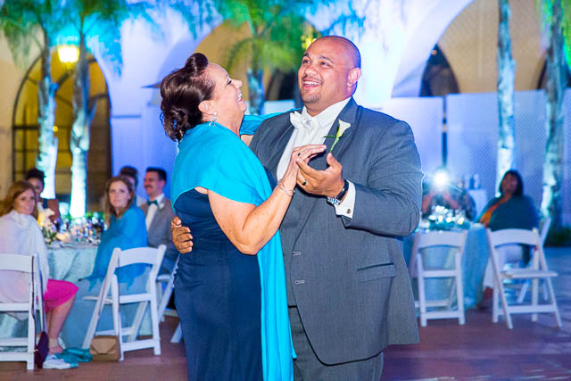 Wedding reception at the Fess Parker Resort Plaza Del Sol in Santa Barbara, California.