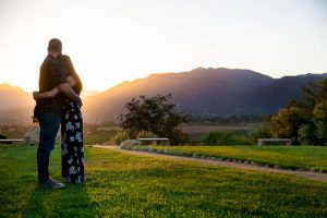 Couple watching the sunset at Meditation Mount in Ojai.